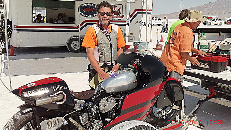 #931 Paul Friebus American Cycle Fabrication Saltproofed 37 Harley Land Speed Machine