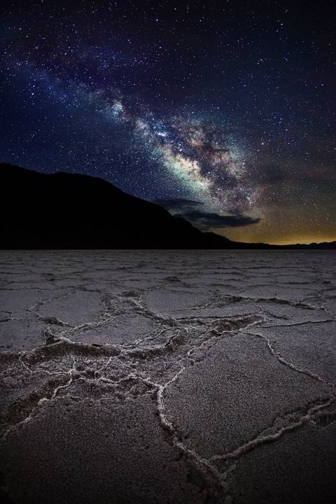 Salt Flats at Night with Milky Way