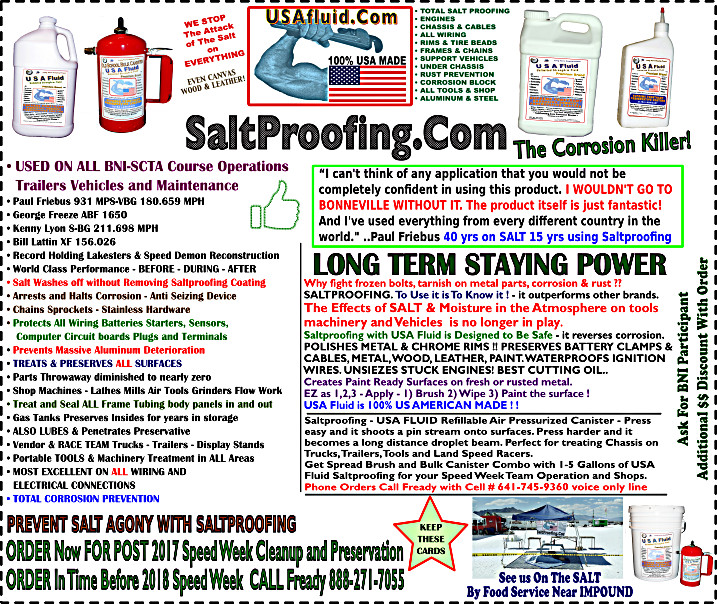 Saltproofing Flyer for Speed Week Participitants.